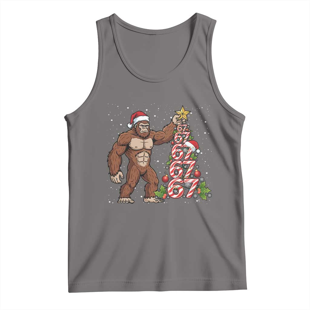 Bigfoot Christmas Tree 67 Tank Top Holiday Six Seven Meme Brainrot Gift - Wonder Print Shop