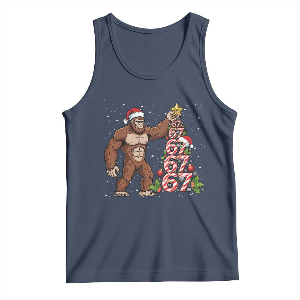 Bigfoot Christmas Tree 67 Tank Top Holiday Six Seven Meme Brainrot Gift - Wonder Print Shop