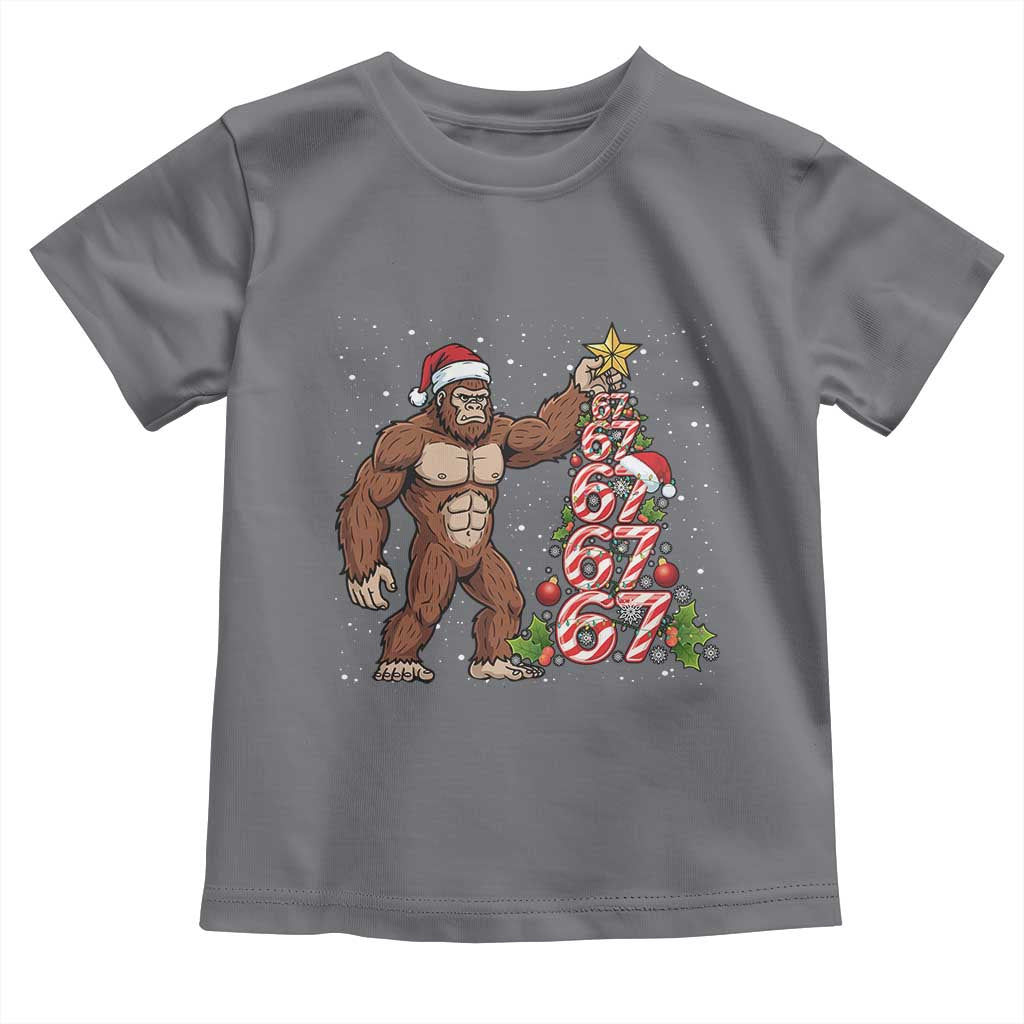 Bigfoot Christmas Tree 67 Toddler T Shirt Holiday Six Seven Meme Brainrot Gift - Wonder Print Shop