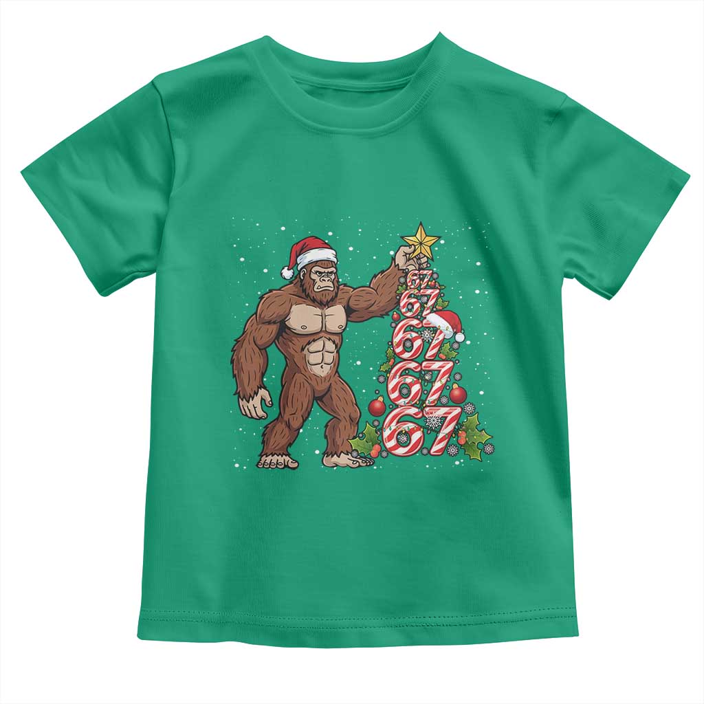 Bigfoot Christmas Tree 67 Toddler T Shirt Holiday Six Seven Meme Brainrot Gift - Wonder Print Shop