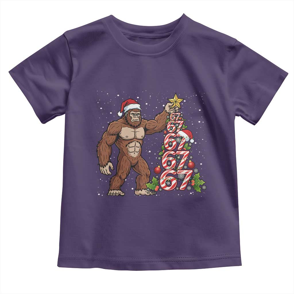 Bigfoot Christmas Tree 67 Toddler T Shirt Holiday Six Seven Meme Brainrot Gift - Wonder Print Shop