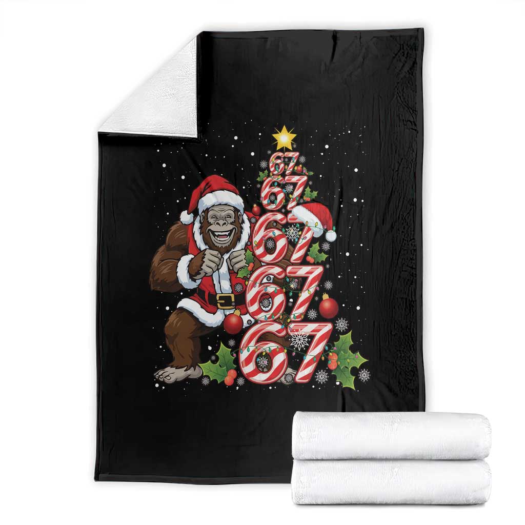 Trending Six Seven Meme Bigfoot Christmas Tree Throw Blanket Holiday Gift - Wonder Print Shop