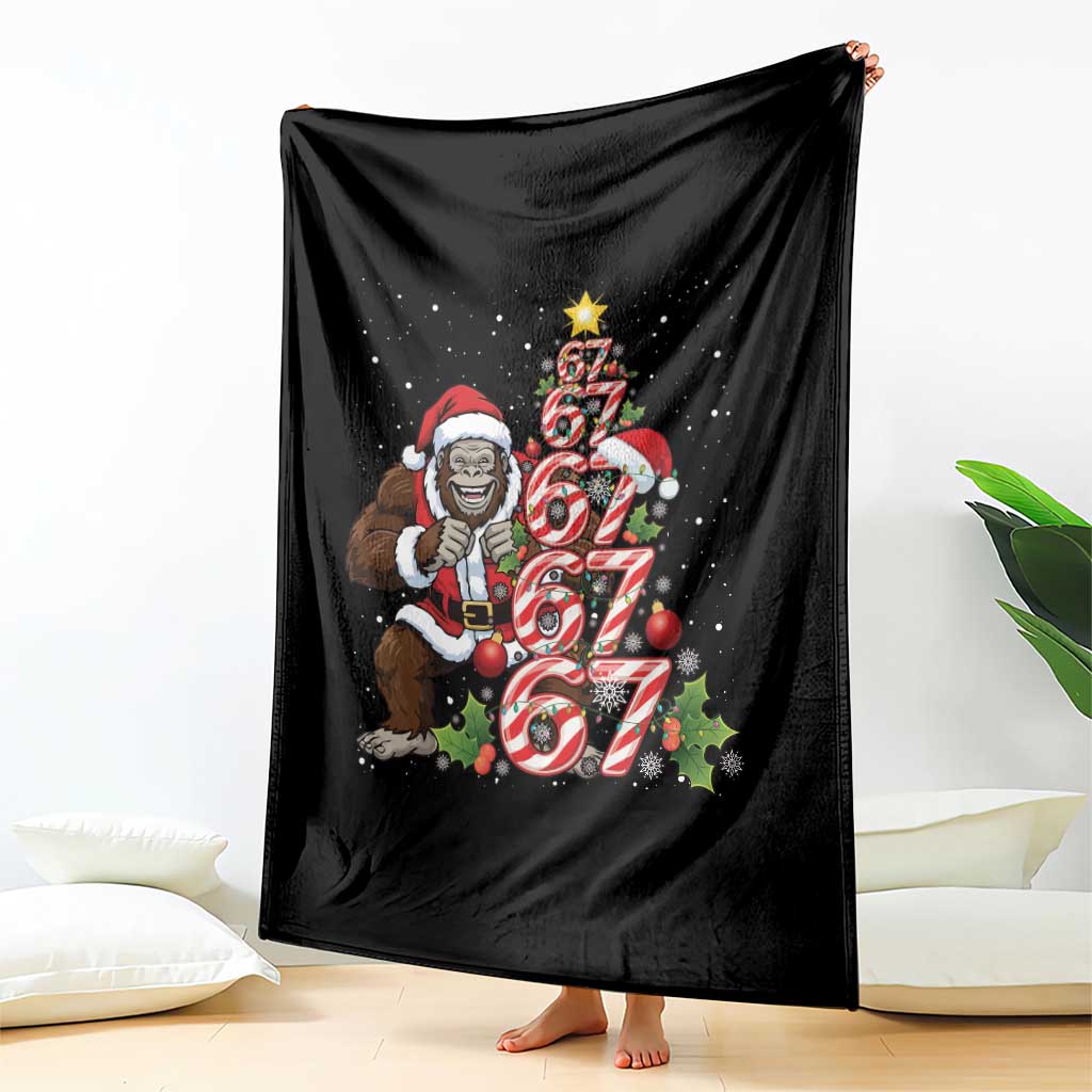 Trending Six Seven Meme Bigfoot Christmas Tree Throw Blanket Holiday Gift - Wonder Print Shop