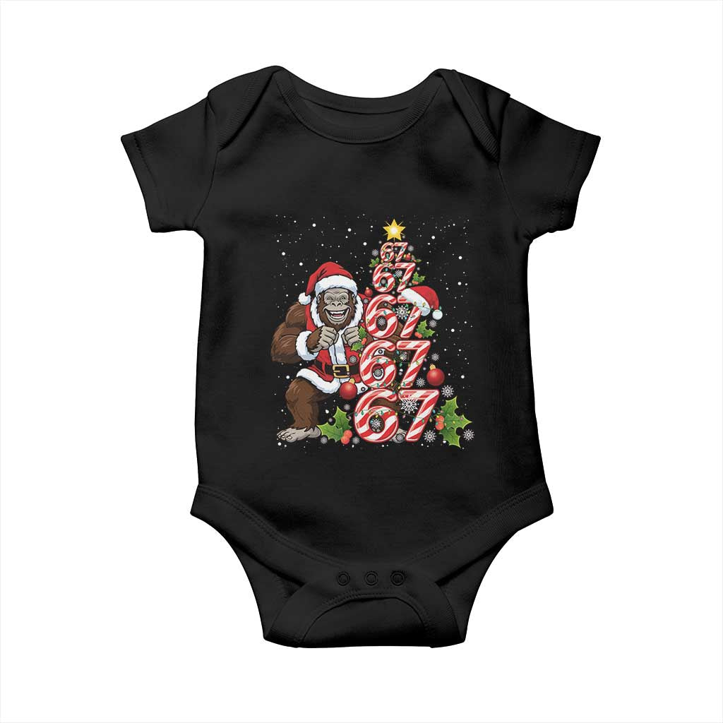 Trending Six Seven Meme Bigfoot Christmas Tree Baby Onesie Holiday Gift - Wonder Print Shop
