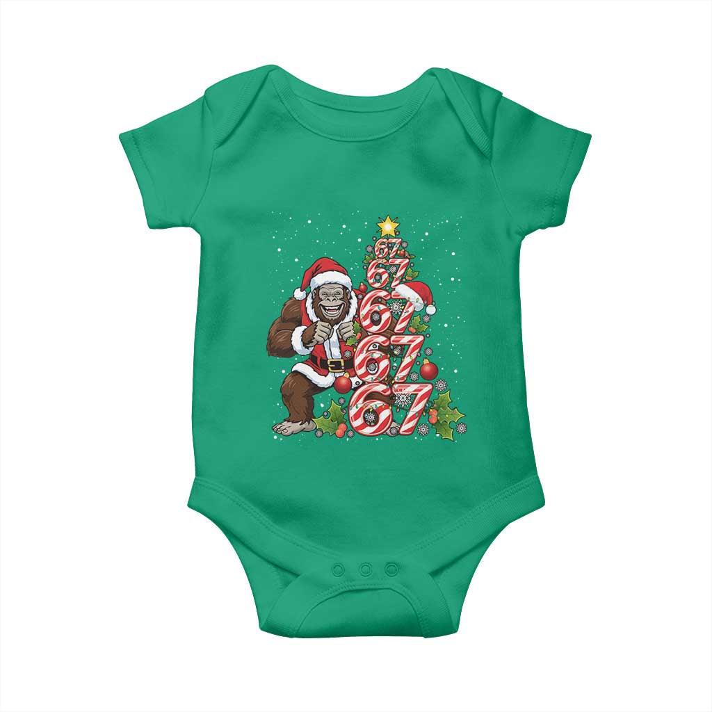 Trending Six Seven Meme Bigfoot Christmas Tree Baby Onesie Holiday Gift - Wonder Print Shop