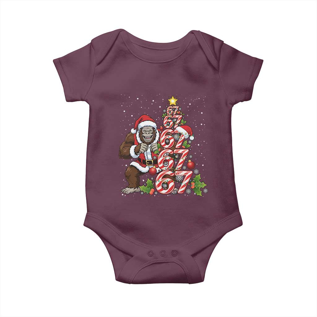Trending Six Seven Meme Bigfoot Christmas Tree Baby Onesie Holiday Gift - Wonder Print Shop