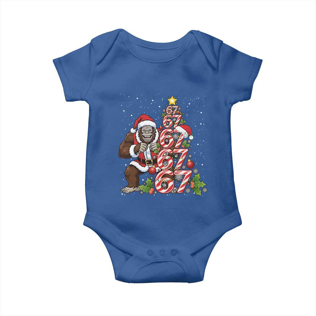Trending Six Seven Meme Bigfoot Christmas Tree Baby Onesie Holiday Gift - Wonder Print Shop