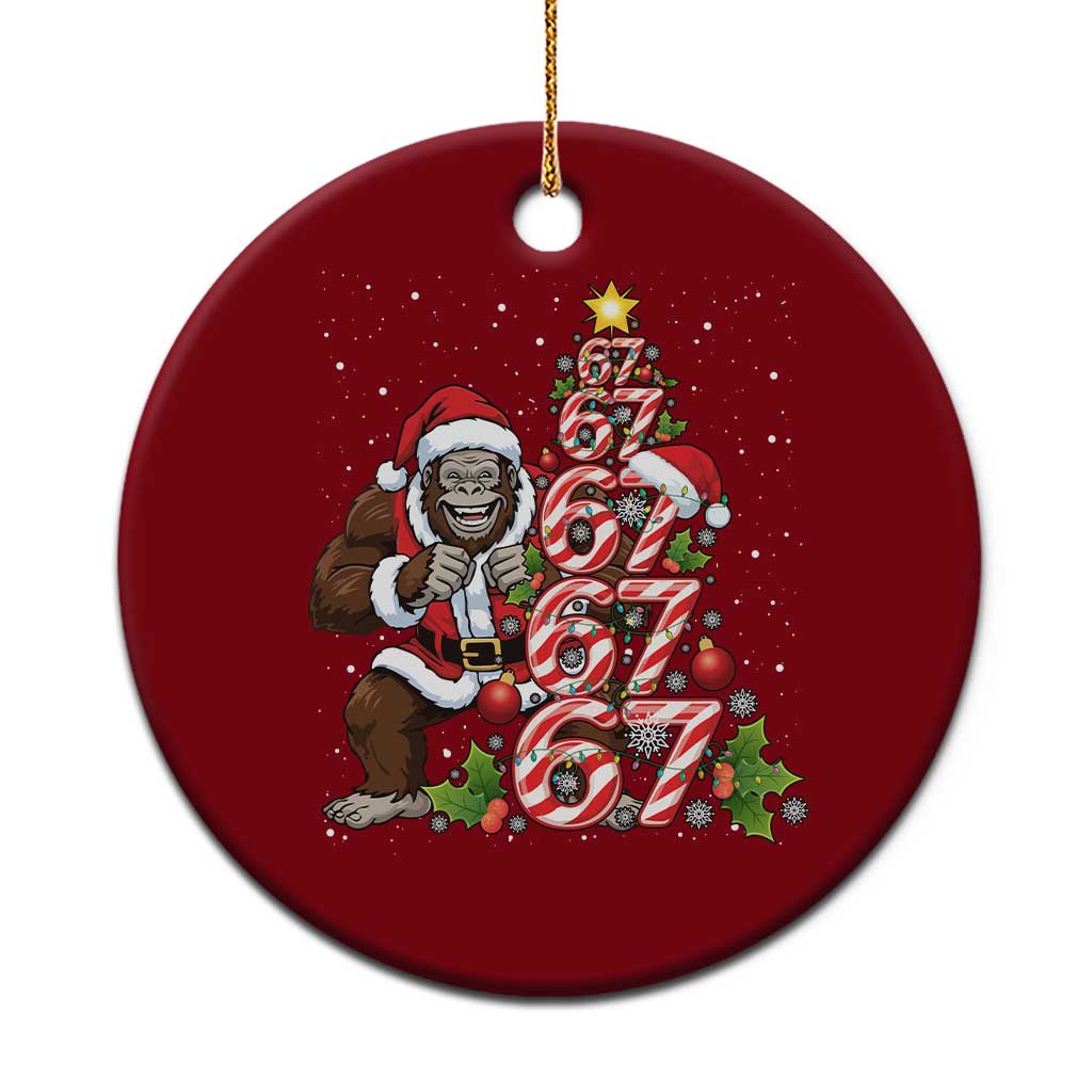 Trending Six Seven Meme Bigfoot Christmas Tree Ceramic Ornament Holiday Gift - Wonder Print Shop