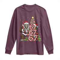 Trending Six Seven Meme Bigfoot Christmas Tree Long Sleeve Shirt Holiday Gift - Wonder Print Shop