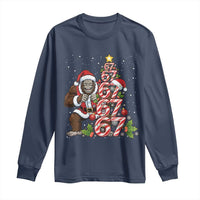 Trending Six Seven Meme Bigfoot Christmas Tree Long Sleeve Shirt Holiday Gift - Wonder Print Shop