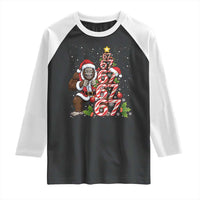Trending Six Seven Meme Bigfoot Christmas Tree Raglan Shirt Holiday Gift - Wonder Print Shop