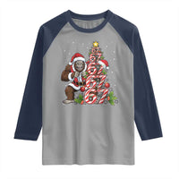 Trending Six Seven Meme Bigfoot Christmas Tree Raglan Shirt Holiday Gift - Wonder Print Shop