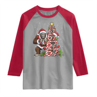 Trending Six Seven Meme Bigfoot Christmas Tree Raglan Shirt Holiday Gift - Wonder Print Shop