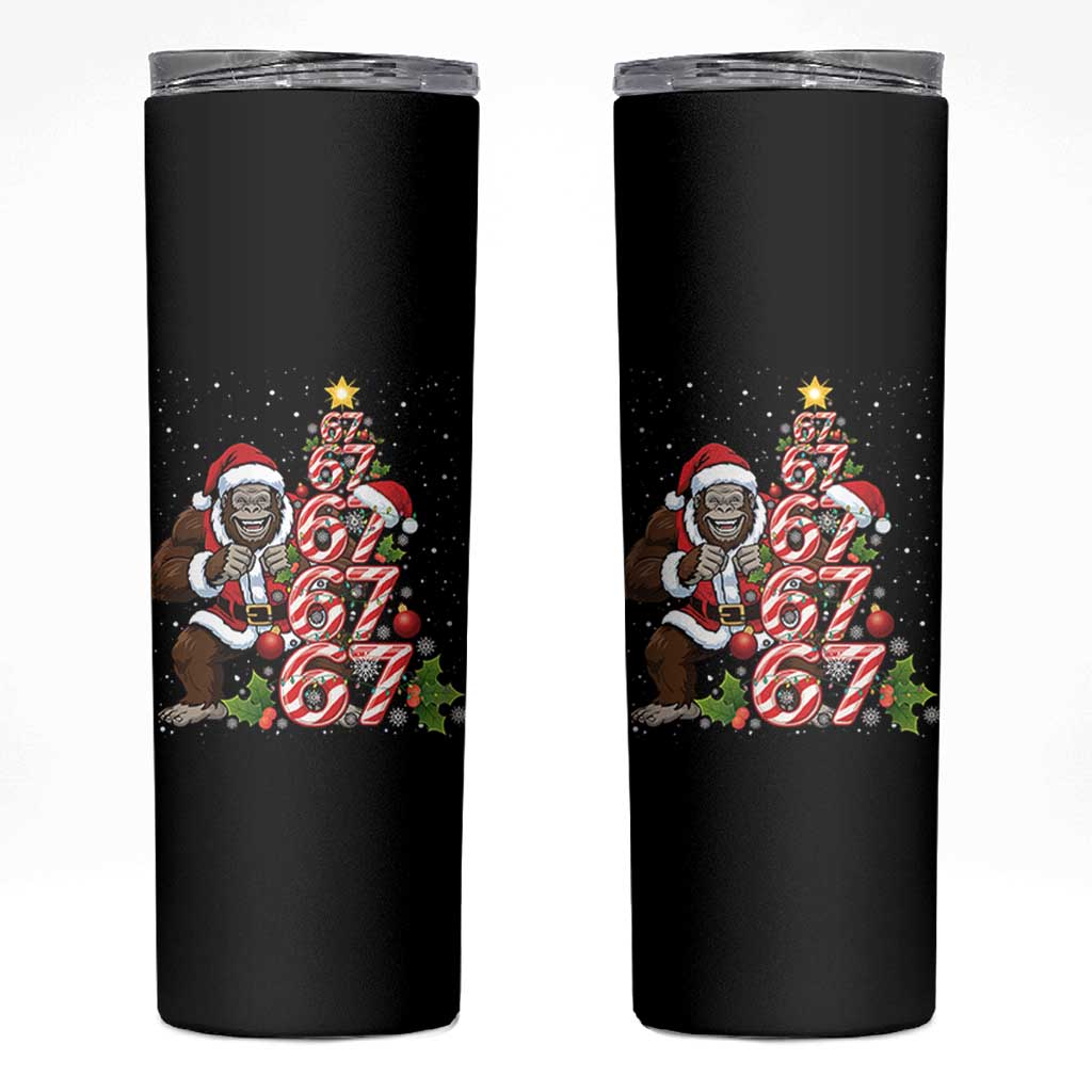 Trending Six Seven Meme Bigfoot Christmas Tree Skinny Tumbler Holiday Gift - Wonder Print Shop