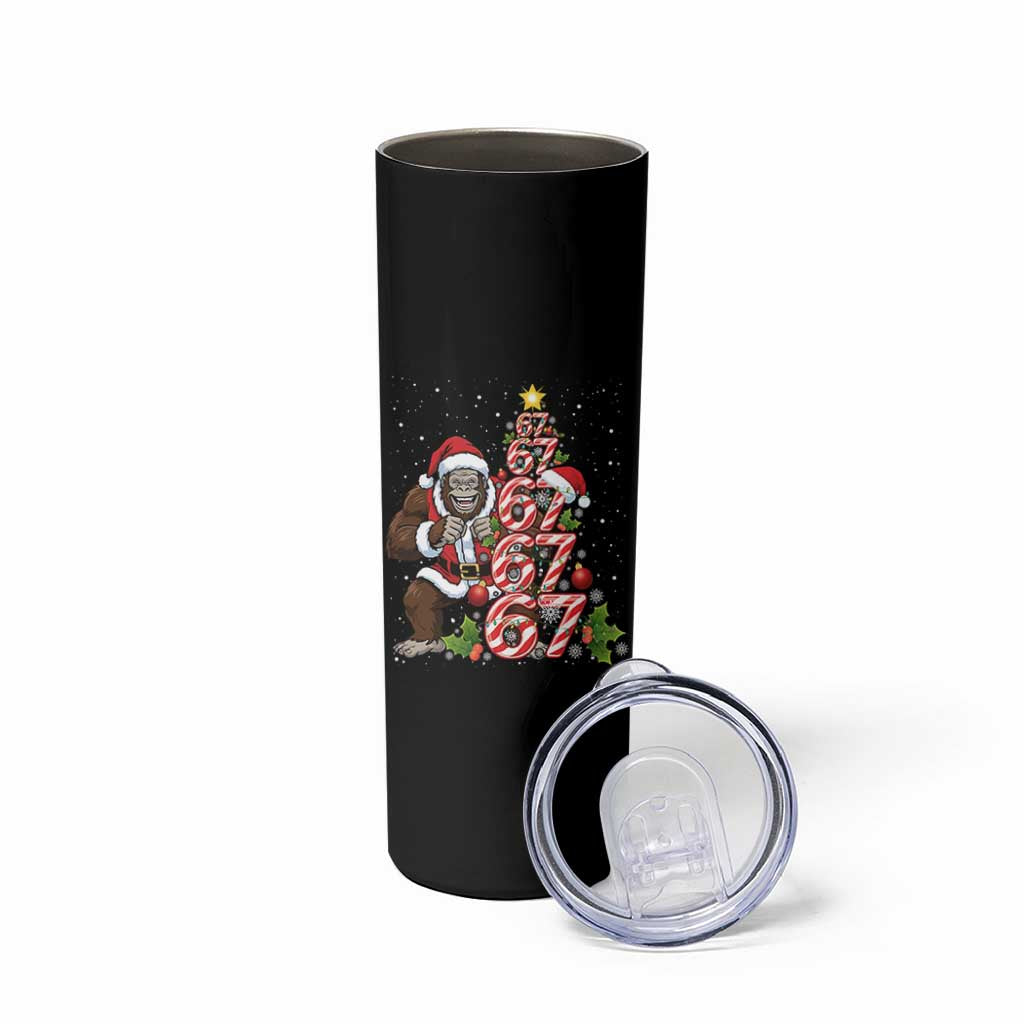 Trending Six Seven Meme Bigfoot Christmas Tree Skinny Tumbler Holiday Gift - Wonder Print Shop