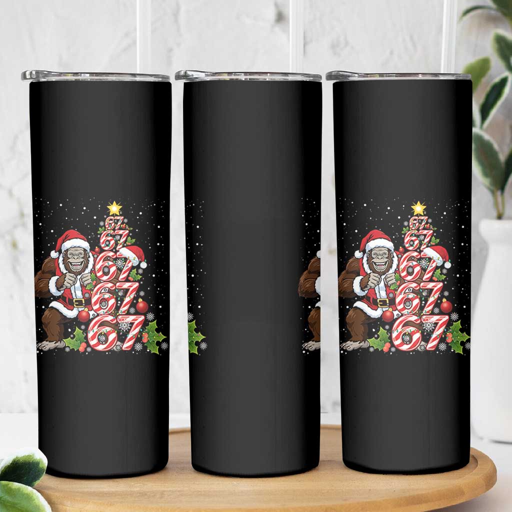 Trending Six Seven Meme Bigfoot Christmas Tree Skinny Tumbler Holiday Gift - Wonder Print Shop