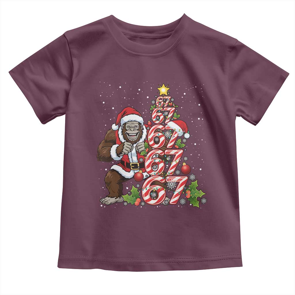 Trending Six Seven Meme Bigfoot Christmas Tree Toddler T Shirt Holiday Gift - Wonder Print Shop
