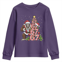 Trending Six Seven Meme Bigfoot Christmas Tree Youth Sweatshirt Holiday Gift - Wonder Print Shop