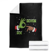 Funny Green And Bigfoot Six Seven Meme Throw Blanket Christmas Trend Gift - Wonder Print Shop