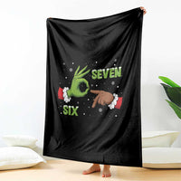 Funny Green And Bigfoot Six Seven Meme Throw Blanket Christmas Trend Gift - Wonder Print Shop