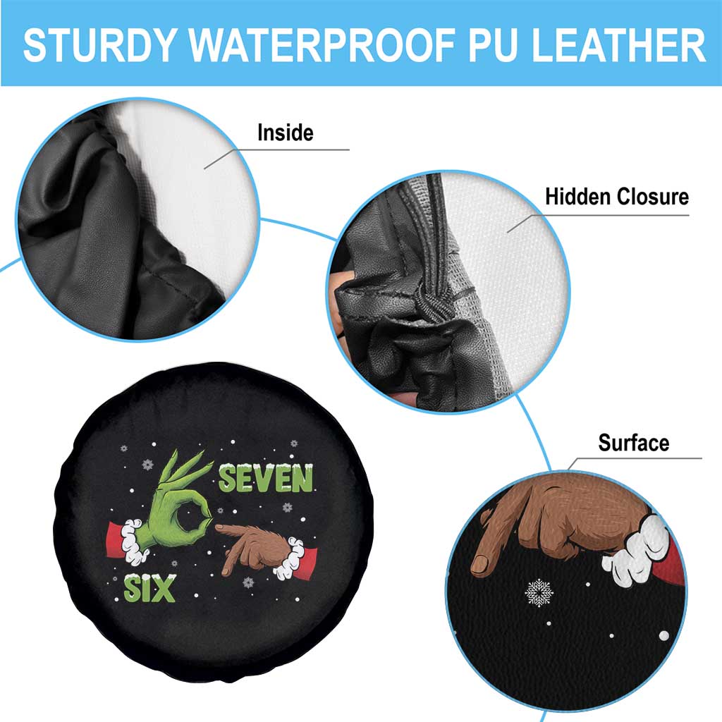 Funny Green And Bigfoot Six Seven Meme Spare Tire Cover Christmas Trend Gift - Wonder Print Shop