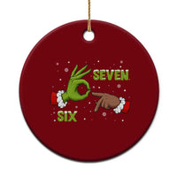 Funny Green And Bigfoot Six Seven Meme Ceramic Ornament Christmas Trend Gift - Wonder Print Shop