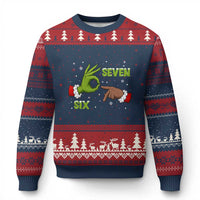 Funny Green And Bigfoot Six Seven Meme Ugly Christmas Sweater Xmas Trend Gift - Wonder Print Shop