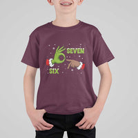 Funny Green And Bigfoot Six Seven Meme T Shirt For Kid Christmas Trend Gift - Wonder Print Shop