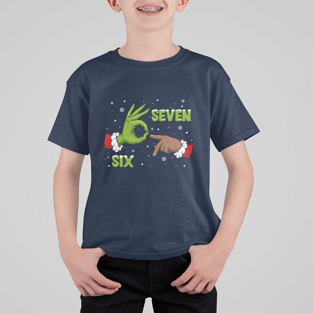Funny Green And Bigfoot Six Seven Meme T Shirt For Kid Christmas Trend Gift - Wonder Print Shop