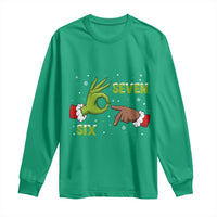 Funny Green And Bigfoot Six Seven Meme Long Sleeve Shirt Christmas Trend Gift - Wonder Print Shop