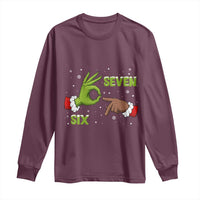 Funny Green And Bigfoot Six Seven Meme Long Sleeve Shirt Christmas Trend Gift - Wonder Print Shop