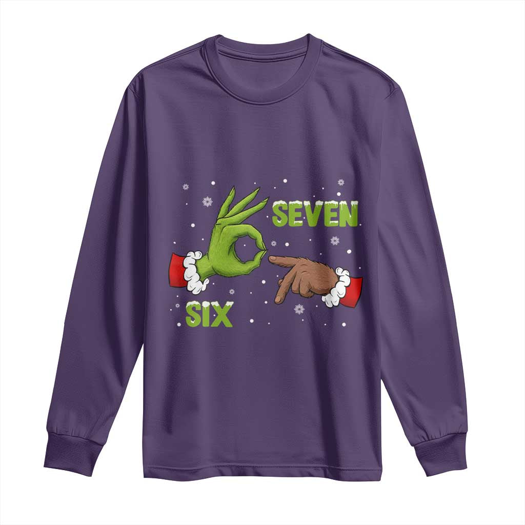 Funny Green And Bigfoot Six Seven Meme Long Sleeve Shirt Christmas Trend Gift - Wonder Print Shop
