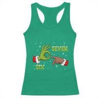 Funny Green And Bigfoot Six Seven Meme Racerback Tank Top Christmas Trend Gift - Wonder Print Shop