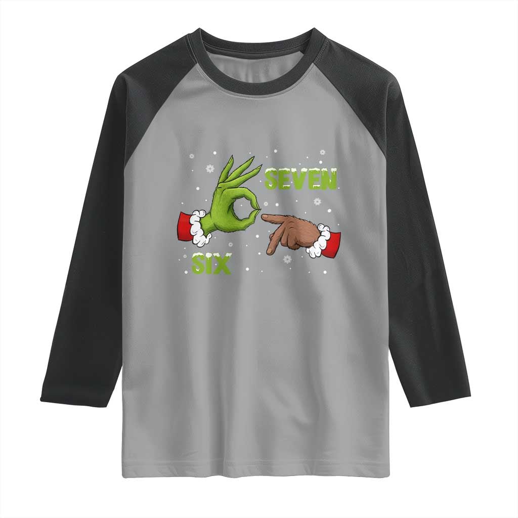 Funny Green And Bigfoot Six Seven Meme Raglan Shirt Christmas Trend Gift - Wonder Print Shop