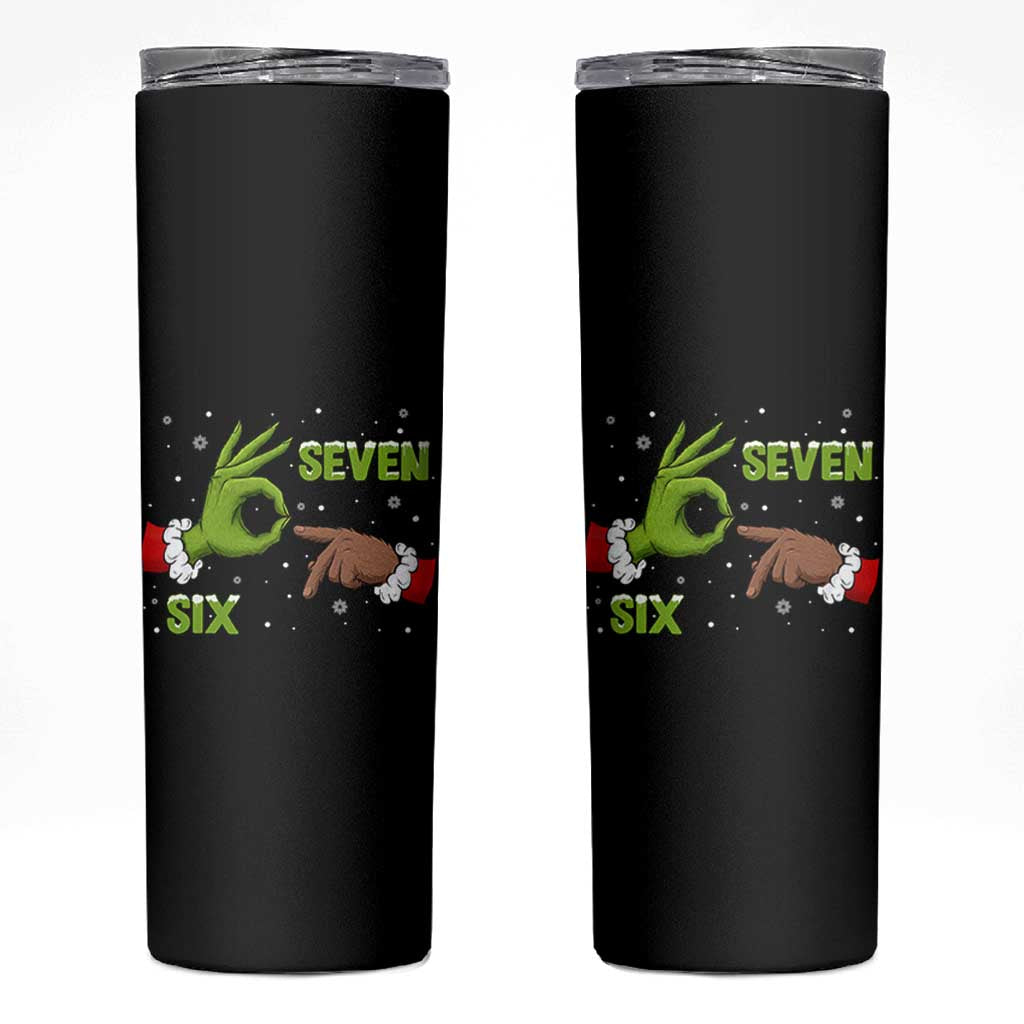 Funny Green And Bigfoot Six Seven Meme Skinny Tumbler Christmas Trend Gift - Wonder Print Shop