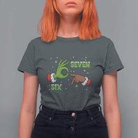 Funny Green And Bigfoot Six Seven Meme T Shirt For Women Christmas Trend Gift - Wonder Print Shop