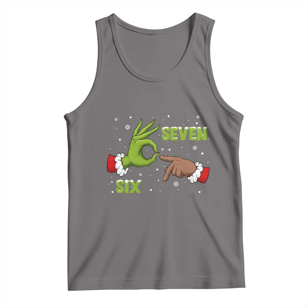 Funny Green And Bigfoot Six Seven Meme Tank Top Christmas Trend Gift - Wonder Print Shop