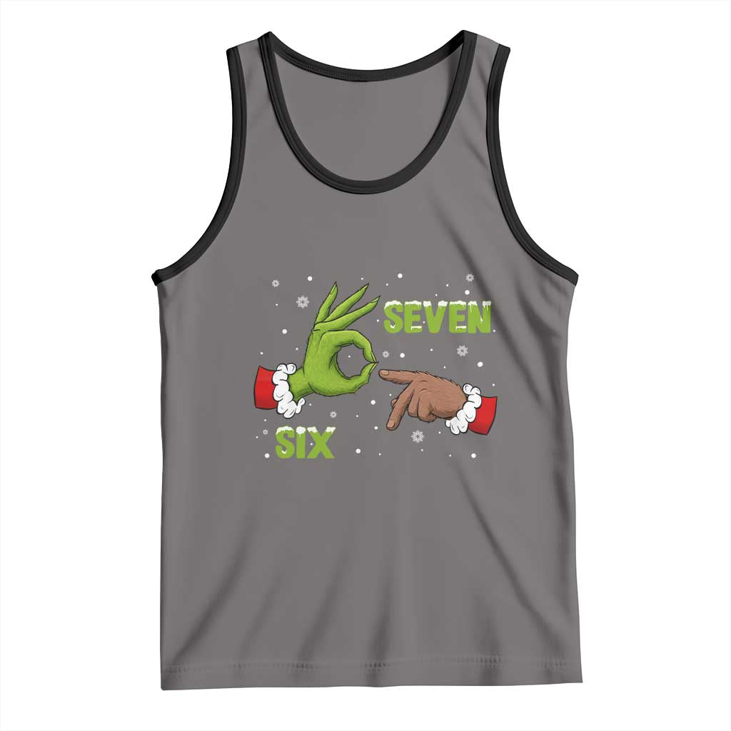 Funny Green And Bigfoot Six Seven Meme Tank Top Christmas Trend Gift - Wonder Print Shop