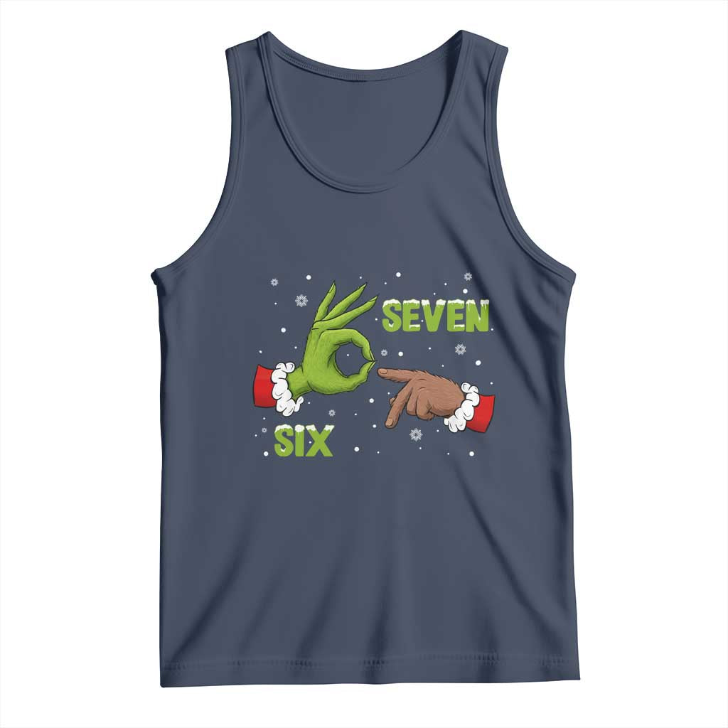 Funny Green And Bigfoot Six Seven Meme Tank Top Christmas Trend Gift - Wonder Print Shop