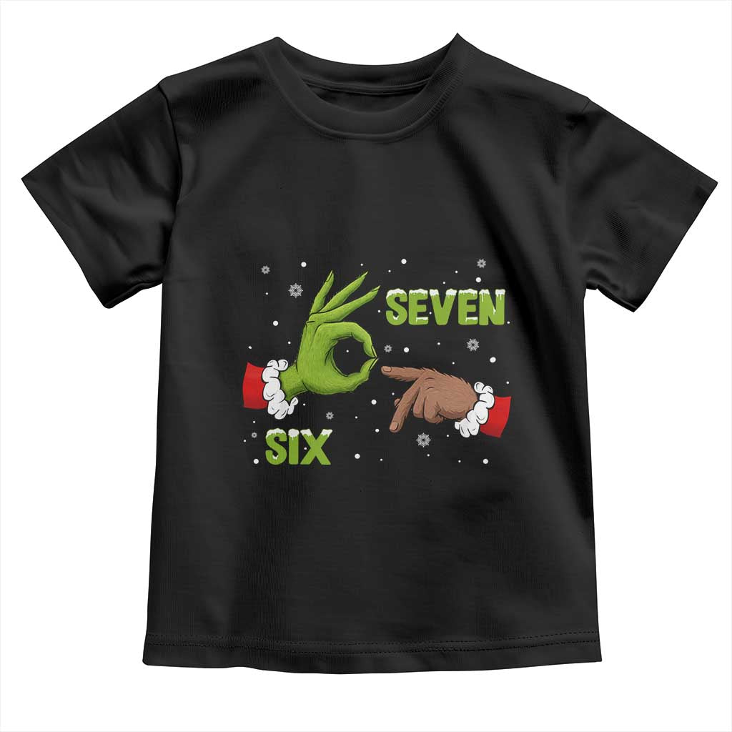 Funny Green And Bigfoot Six Seven Meme Toddler T Shirt Christmas Trend Gift - Wonder Print Shop