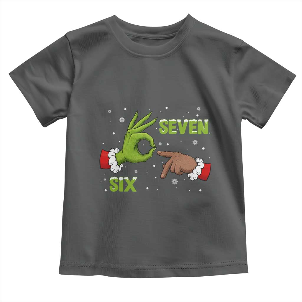Funny Green And Bigfoot Six Seven Meme Toddler T Shirt Christmas Trend Gift - Wonder Print Shop