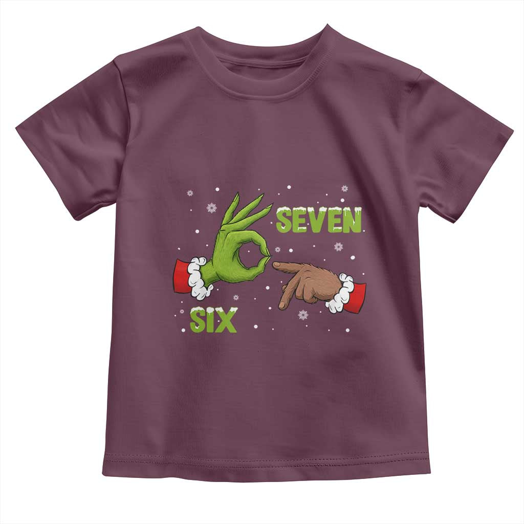 Funny Green And Bigfoot Six Seven Meme Toddler T Shirt Christmas Trend Gift - Wonder Print Shop