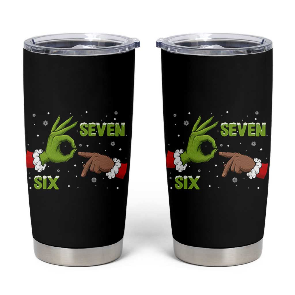 Funny Green And Bigfoot Six Seven Meme Tumbler Cup Christmas Trend Gift - Wonder Print Shop