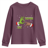 Funny Green And Bigfoot Six Seven Meme Youth Sweatshirt Christmas Trend Gift - Wonder Print Shop