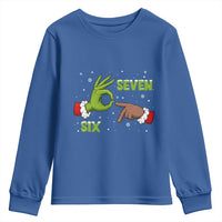 Funny Green And Bigfoot Six Seven Meme Youth Sweatshirt Christmas Trend Gift - Wonder Print Shop