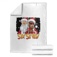 Six Seven Meme Santa Bigfoot Throw Blanket 67 Viral Gen Alpha Slang Christmas Gift - Wonder Print Shop