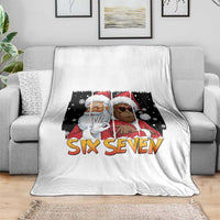 Six Seven Meme Santa Bigfoot Throw Blanket 67 Viral Gen Alpha Slang Christmas Gift - Wonder Print Shop