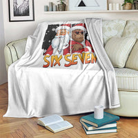 Six Seven Meme Santa Bigfoot Throw Blanket 67 Viral Gen Alpha Slang Christmas Gift - Wonder Print Shop