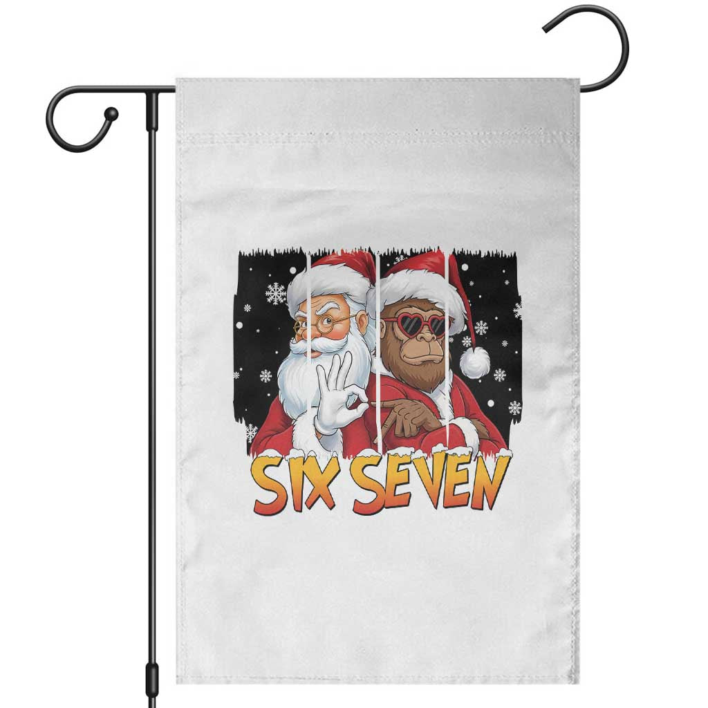 Six Seven Meme Santa Bigfoot Garden Flag 67 Viral Gen Alpha Slang Christmas Gift - Wonder Print Shop