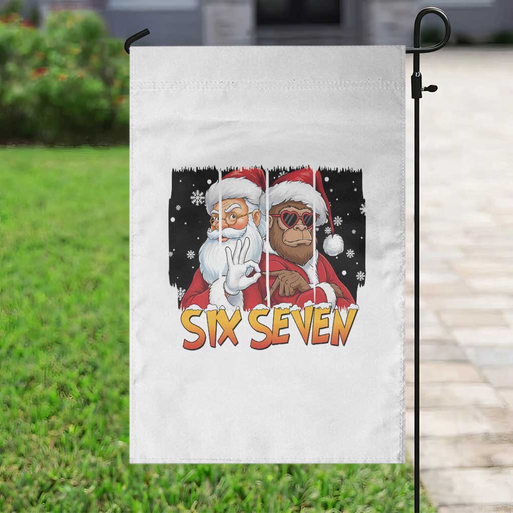 Six Seven Meme Santa Bigfoot Garden Flag 67 Viral Gen Alpha Slang Christmas Gift - Wonder Print Shop
